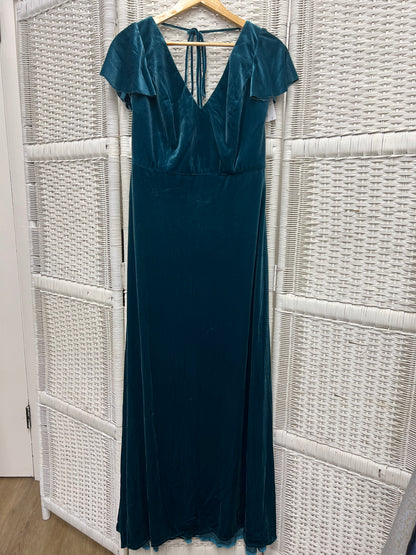 After Six, Style 1540, Dutch Blue Velvet, Size 12