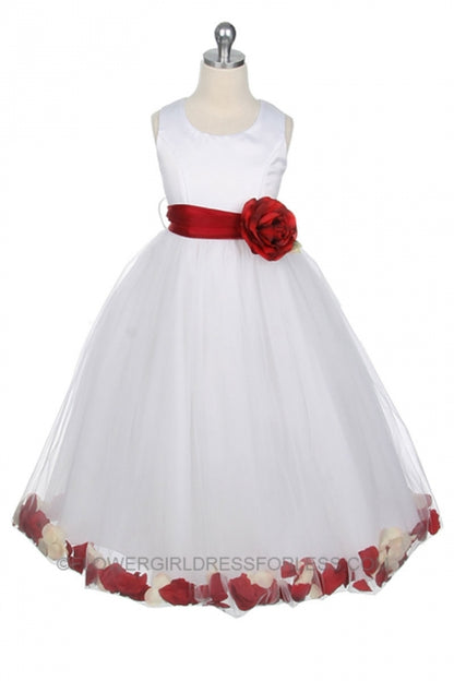 My Best Kid, Style 152, Ivory with Red Petals, Size 3-4